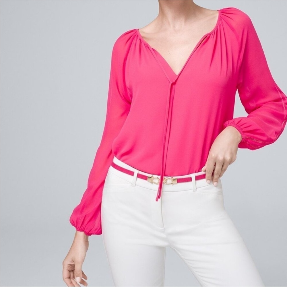 WHITE HOUSE BLACK MARKET Peasant Top